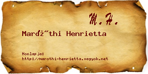 Maróthi Henrietta névjegykártya